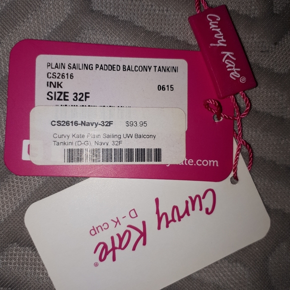 NWT Curvy Kate Plain Sailing Balcony Tankiki top, Navy, 32F - Picture 6 of 6